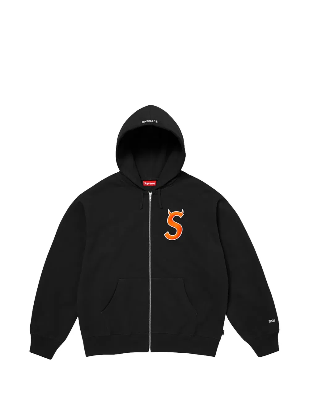 Толстовка с застежкой-молнией "Дьявол" Supreme, черный