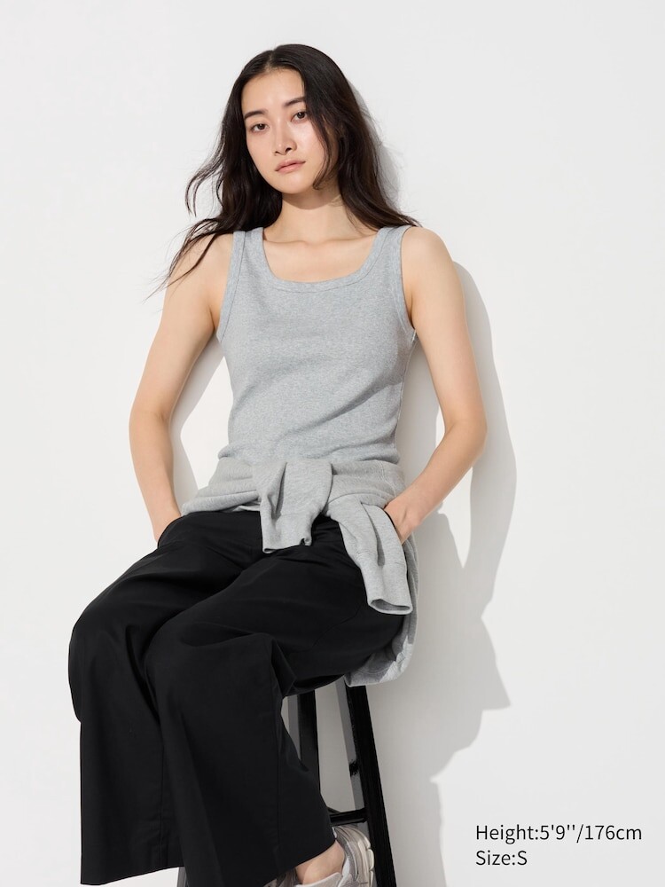 

Майка в рубчик Uniqlo, цвет 03 серый
