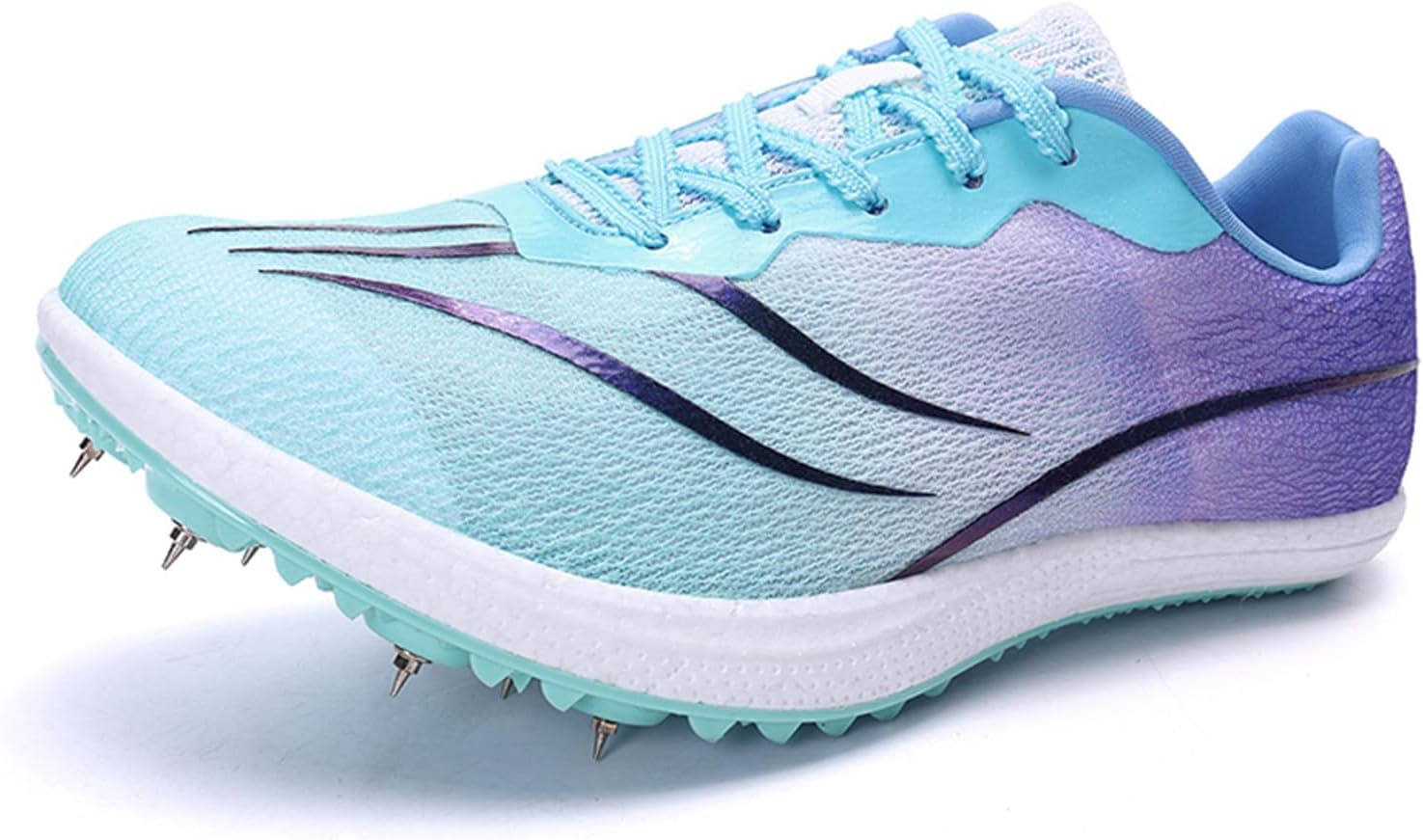 

Мужские кроссовки для легкой атлетики JiuQing с шипами для бега, спринта, дышащие, легкие, для беговых, соревновательных и прыжковых упражнений, для подростков и детей, фиолетовый