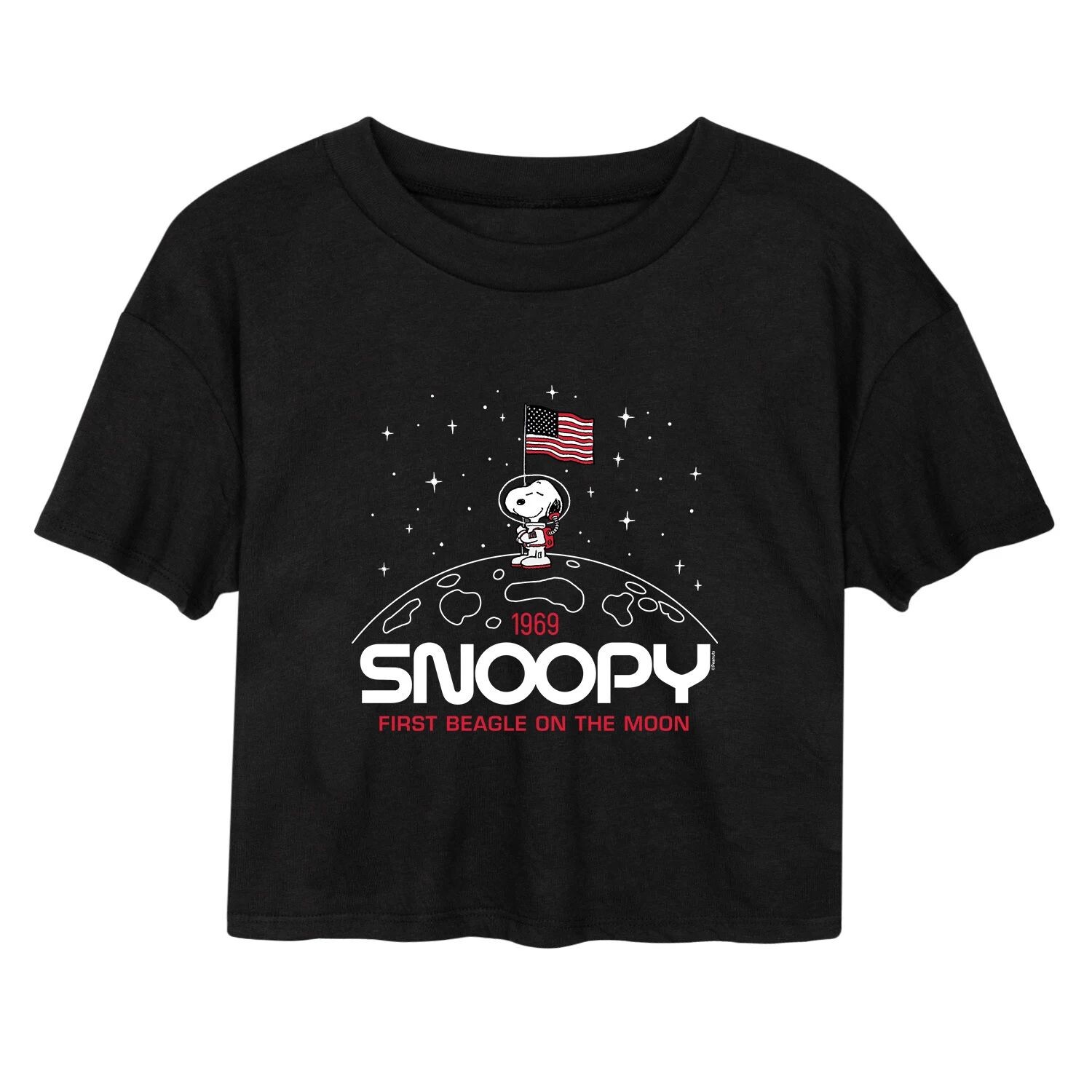 

Укороченная футболка Juniors' Peanuts Snoopy Moon Licensed Character