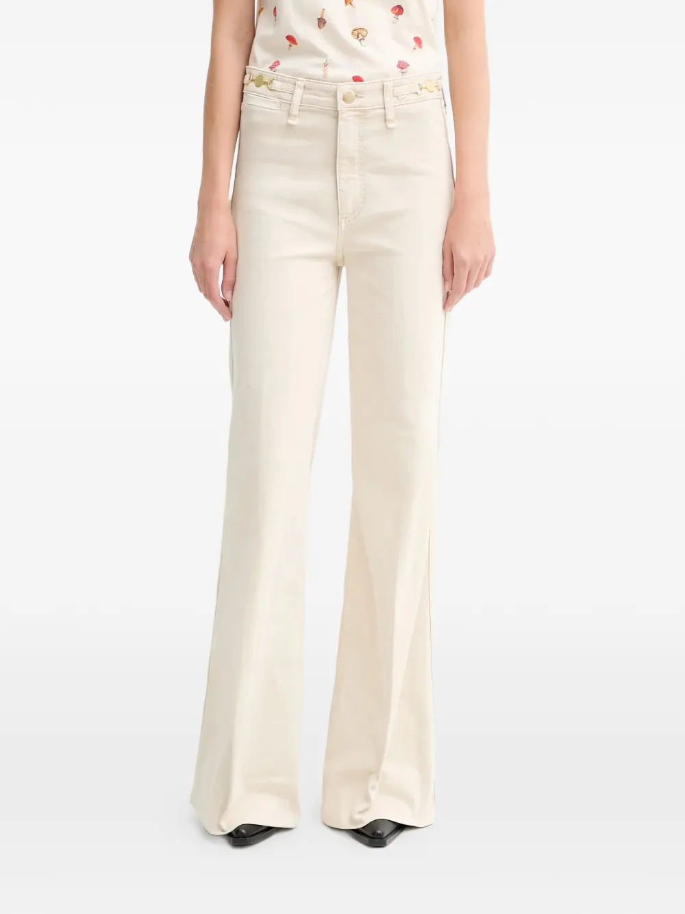 

Расклешенные джинсы с цепочкой Rag & Bone, бежевый