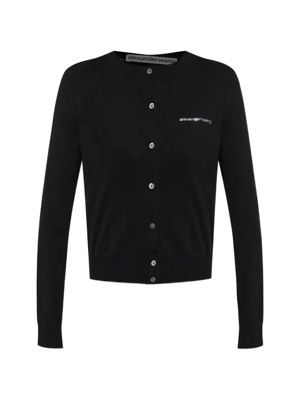 Кардиган с логотипом, украшенным кристаллами Alexander Wang, черный