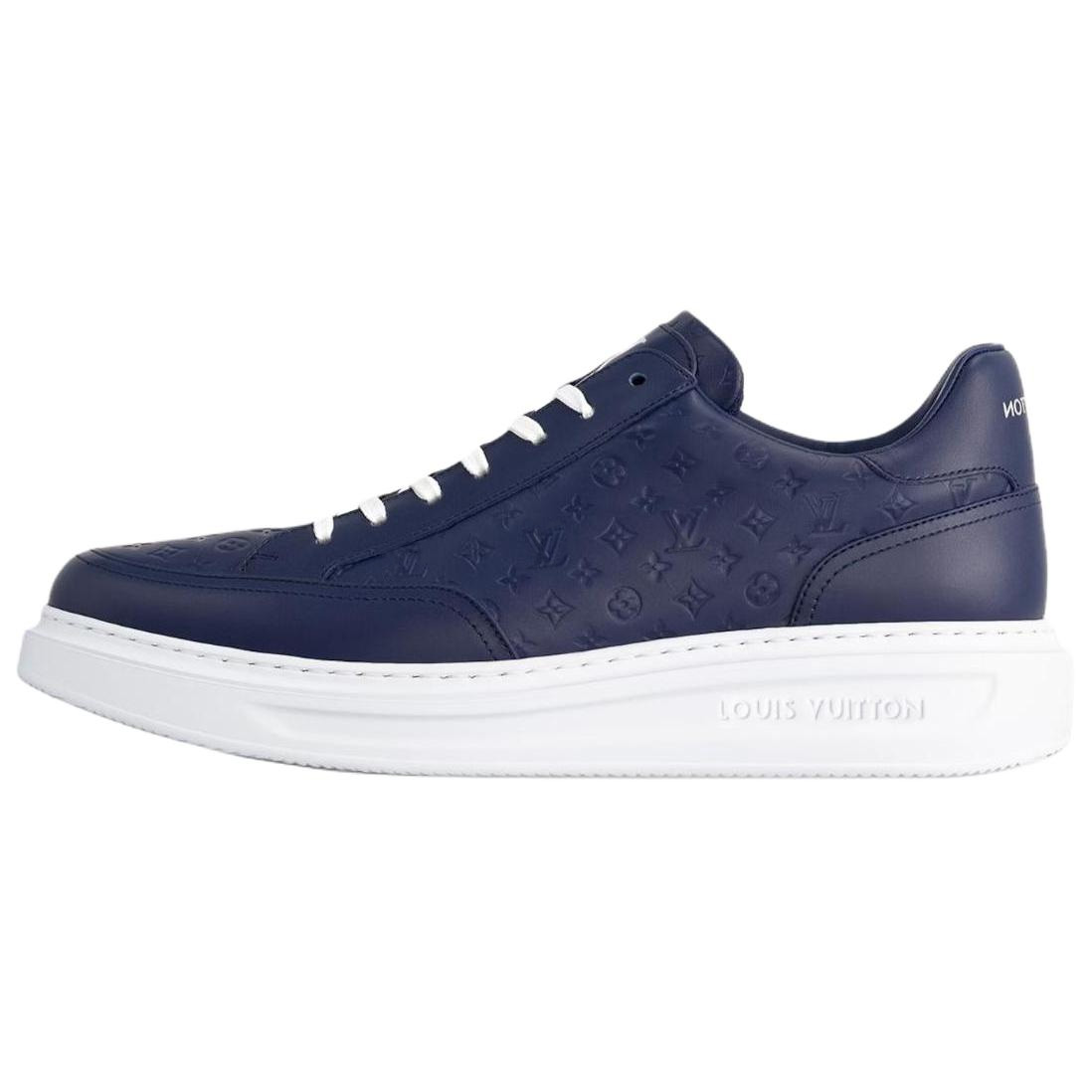 

LOUIS VUITTON Beverly Hills кожаные низкие повседневные кроссовки мужские темно-синие