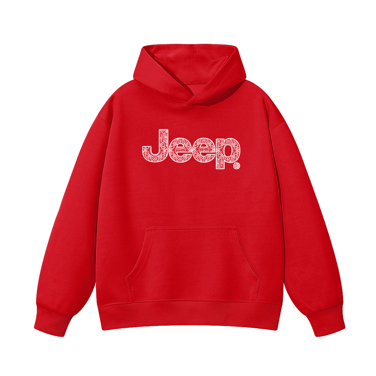 

Толстовка с капюшоном утепленная для школьников Jeep, new year красный fleece-lined
