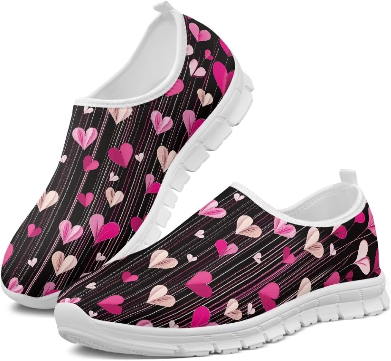 

Мужские туфли-слипоны, повседневные кроссовки для мужчин, удобная обувь для ходьбы, широкие Fonplted, Love Heart Pattern