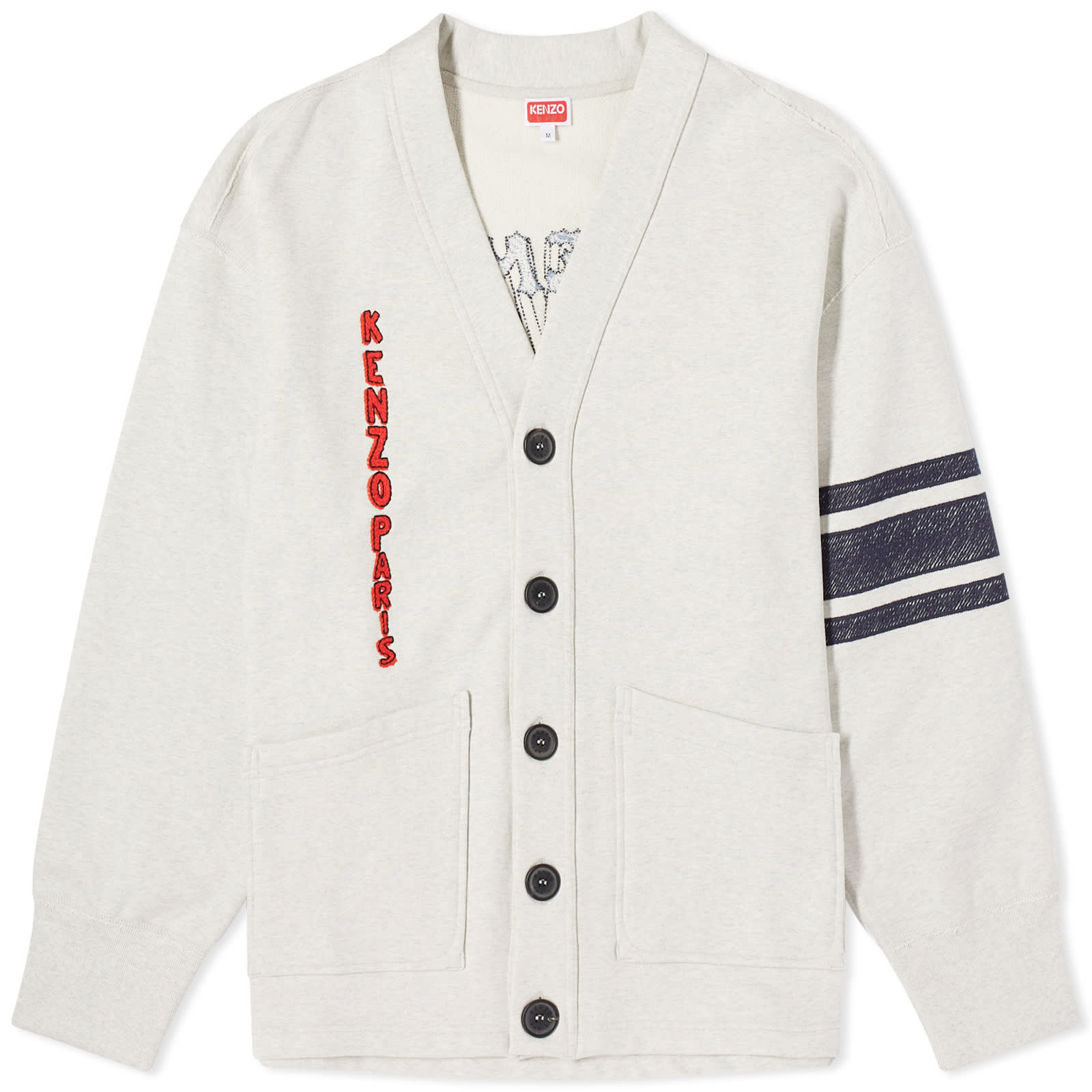 

Кардиган Kenzo Drawn Varsity Oversize, цвет Pale Grey