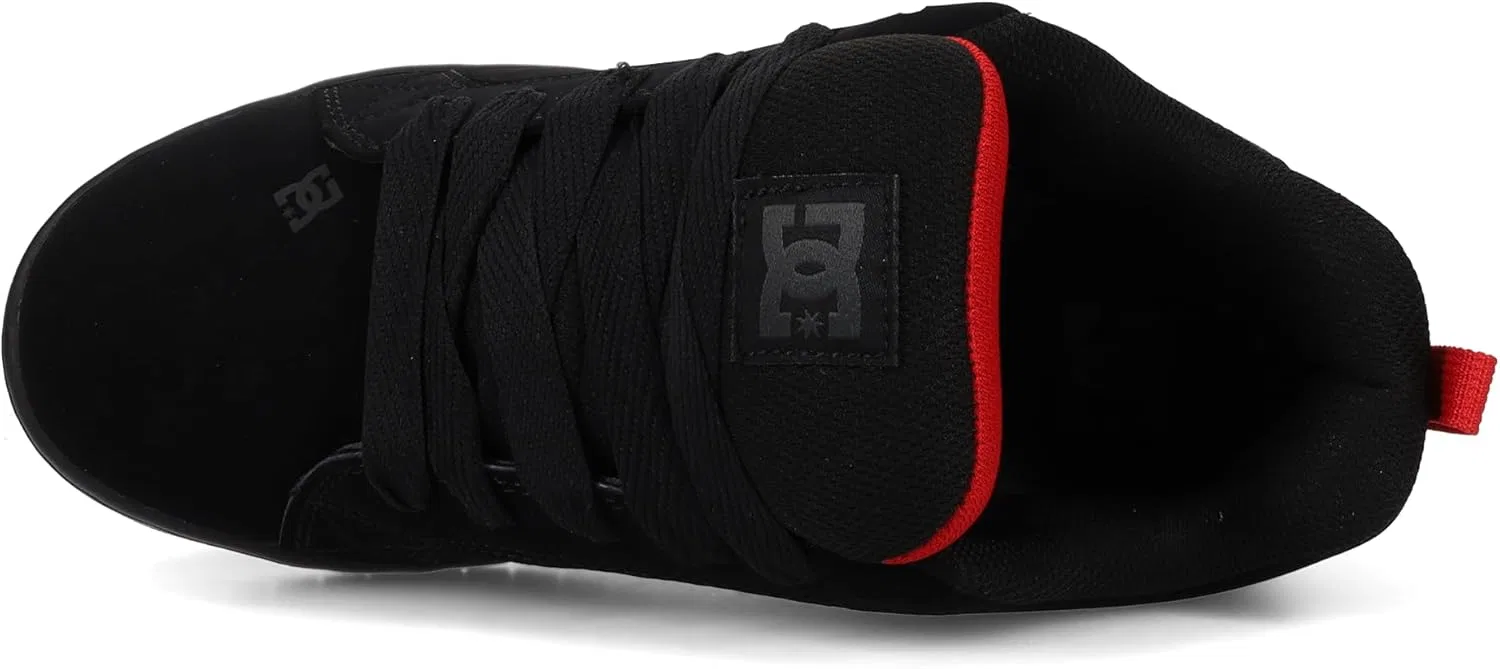 Мужские низкие скейтбордические кроссовки DC Shoes Court Graffik Sq, Black Grey Red — фото 4