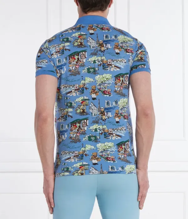Поло ПАРИЖ БЕАР slim fit Polo Ralph Lauren, синий — фото 4