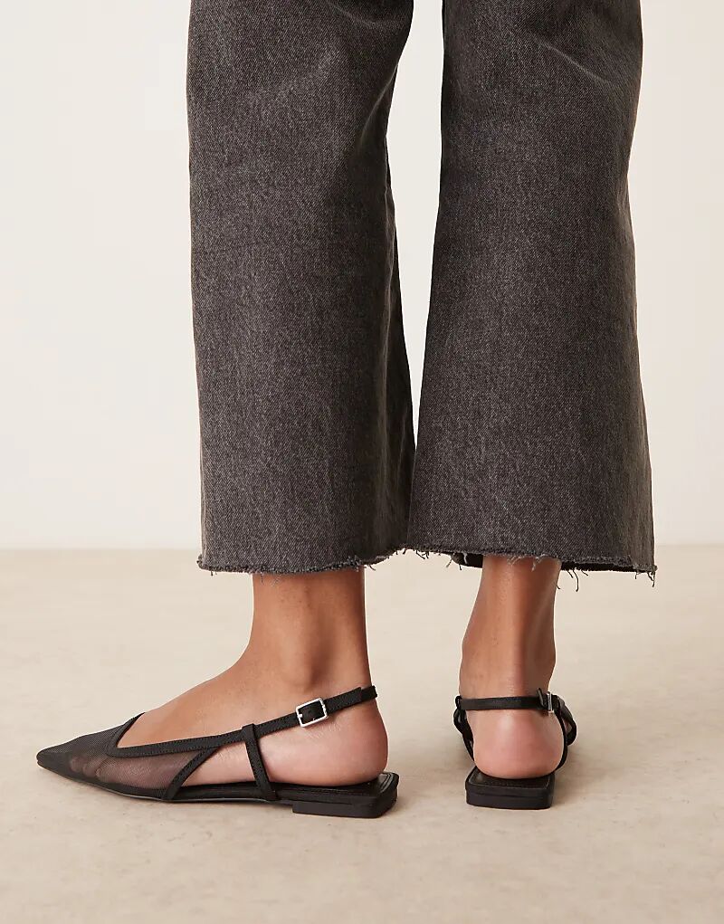 Балетки Lorraine с открытой пяткой из черной сетки ASOS DESIGN — фото 4
