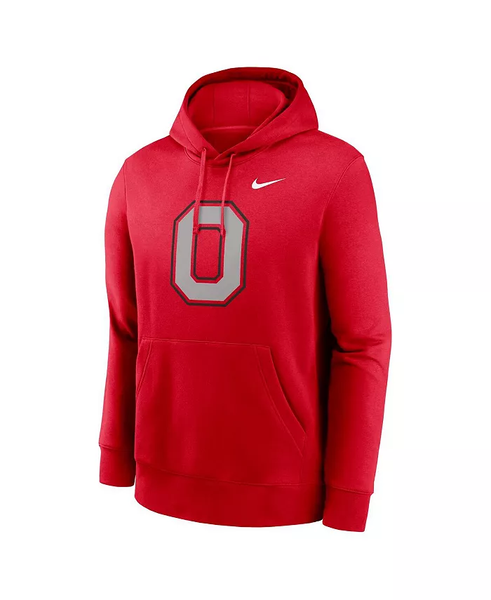 Мужская толстовка с капюшоном из флиса Scarlet Ohio State Buckeyes Primetime Alternate Logo Club Nike — фото 3