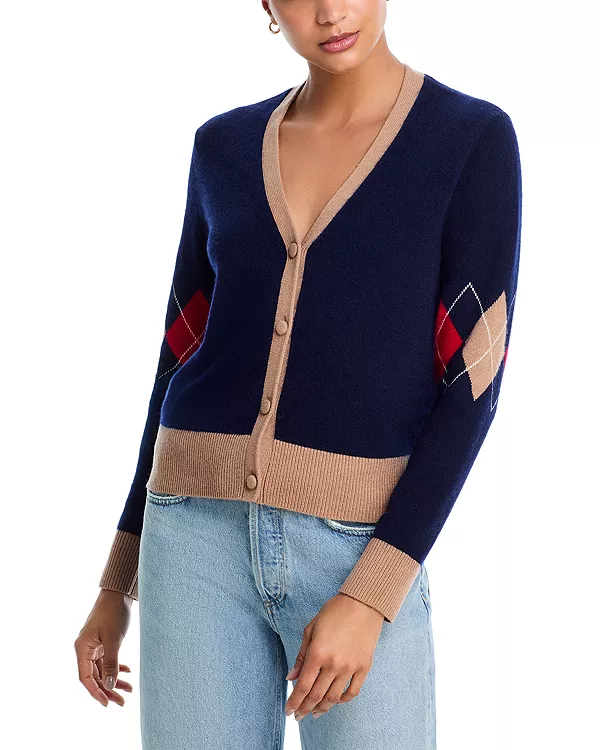 

Кардиган Aqua из 100% кашемира с ромбовидным узором - эксклюзивная модель. Aqua, синий