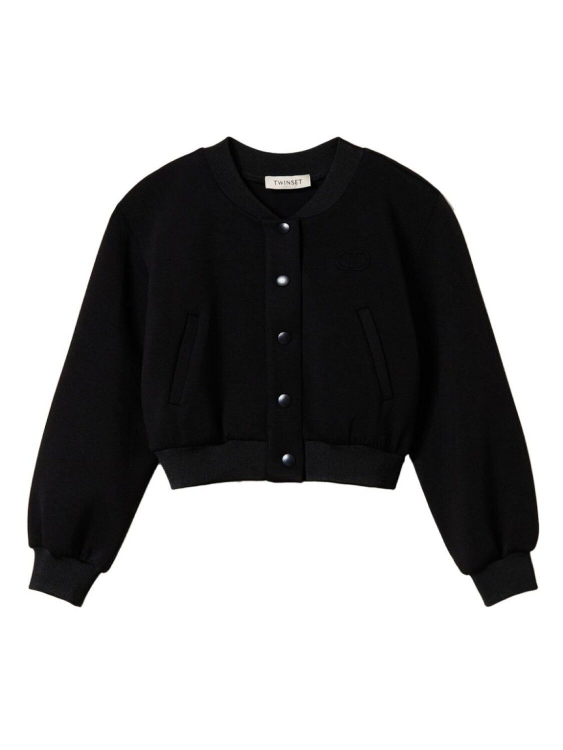 

TWINSET Kids бомбер из ткани скуба, черный