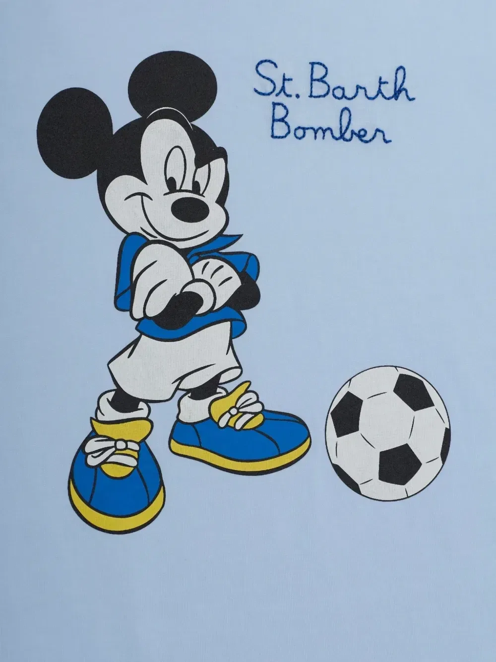 Футболка с принтом Mickey Goal MC2 Saint Barth Kids, синий — фото 3