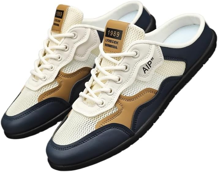 

Мужские шлепанцы большого размера - дышащие сетчатые сандалии для улицы и дома с мягкой резиновой подошвой Spkfhd, бежевый