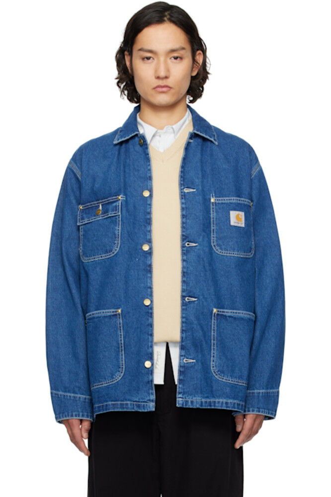 

Синяя джинсовая куртка OG Chore Carhartt Work In Progress, Синий, Синяя джинсовая куртка OG Chore Carhartt Work In Progress