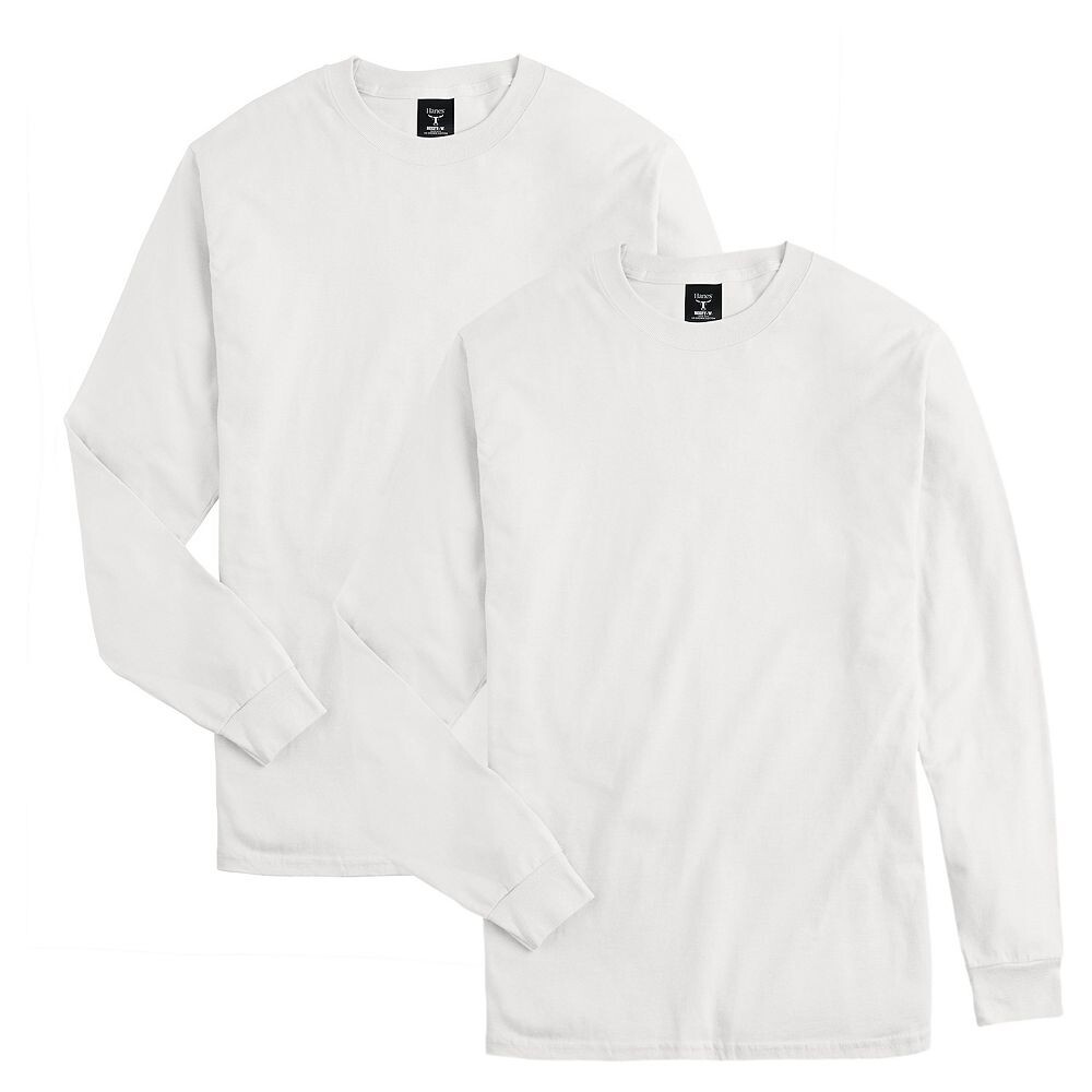 

Мужская футболка Hanes Beefy-T (2 шт.) с длинными рукавами, цвет Light Steel