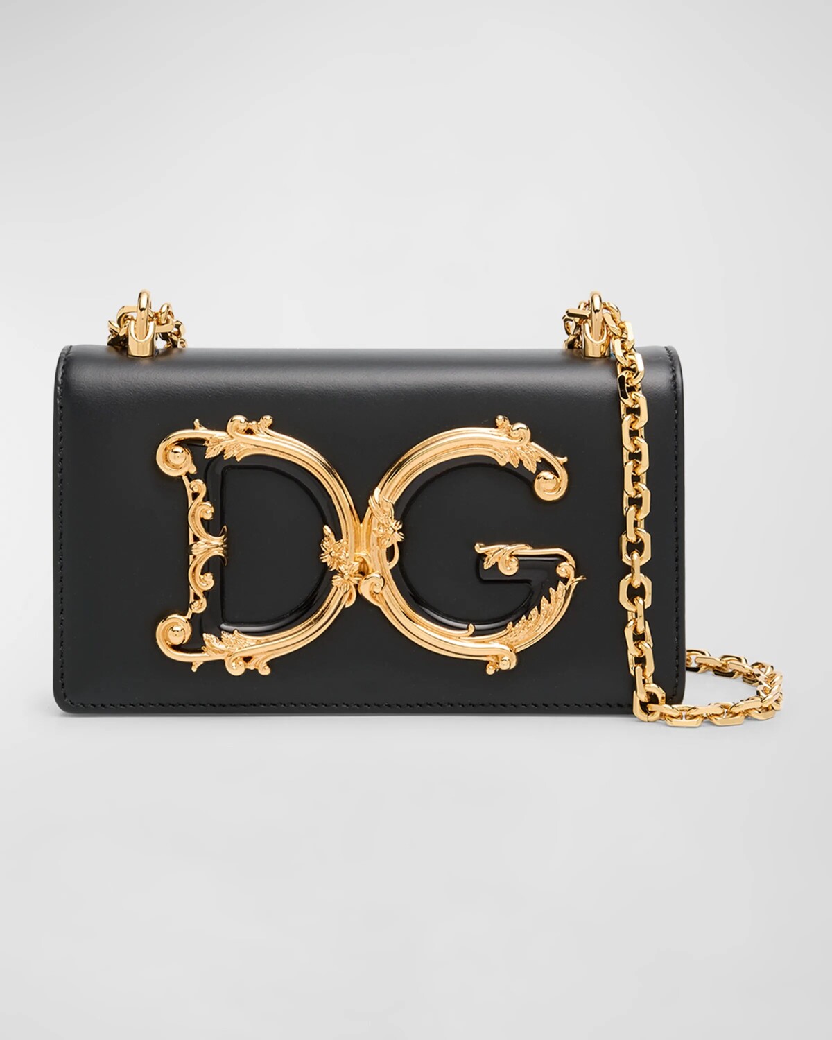 

Кожаная сумка через плечо Barocco Phone Dolce&Gabbana, цвет Nero