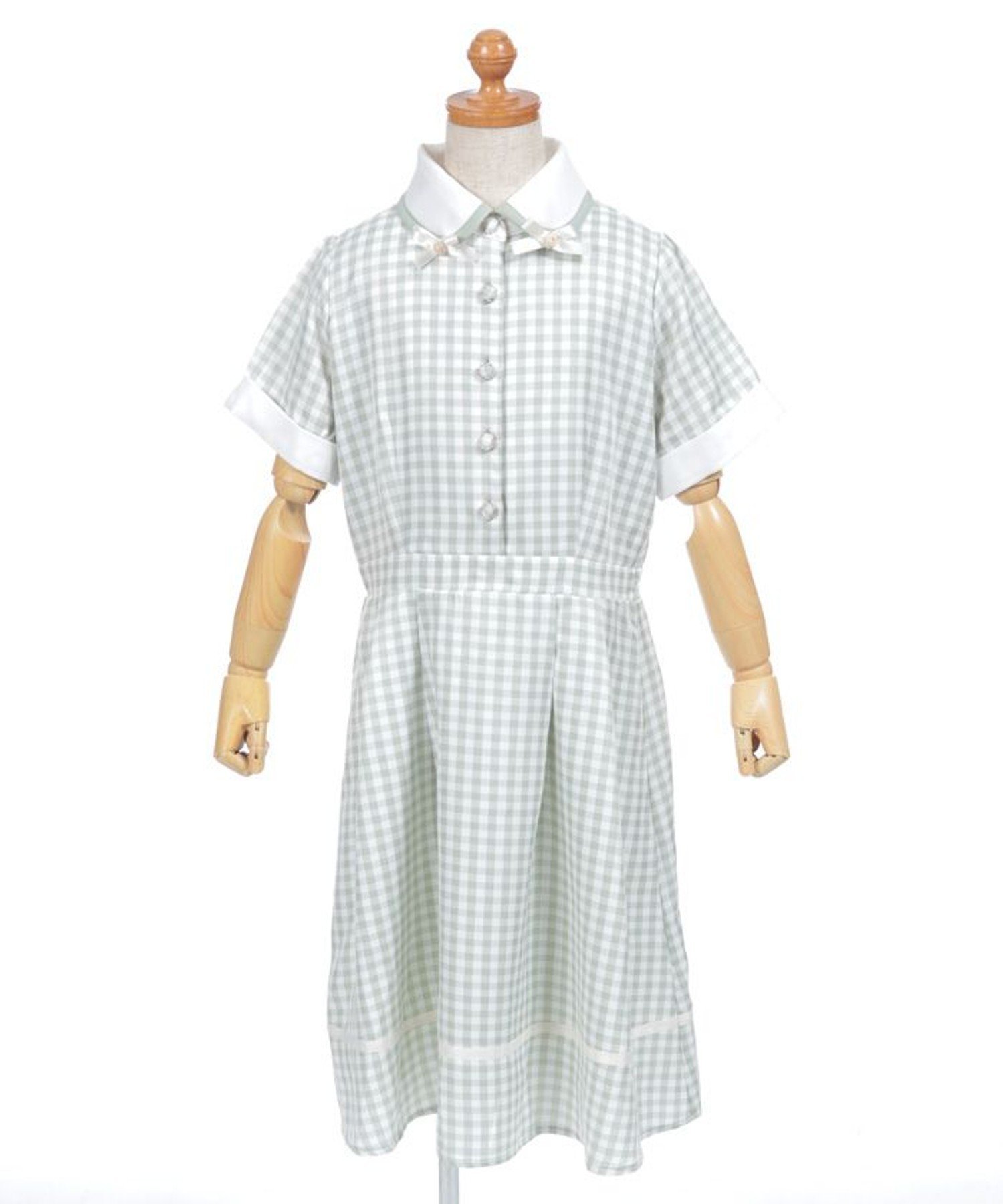 Платье в клетку с ленточным воротником Axes femme kids, Mint