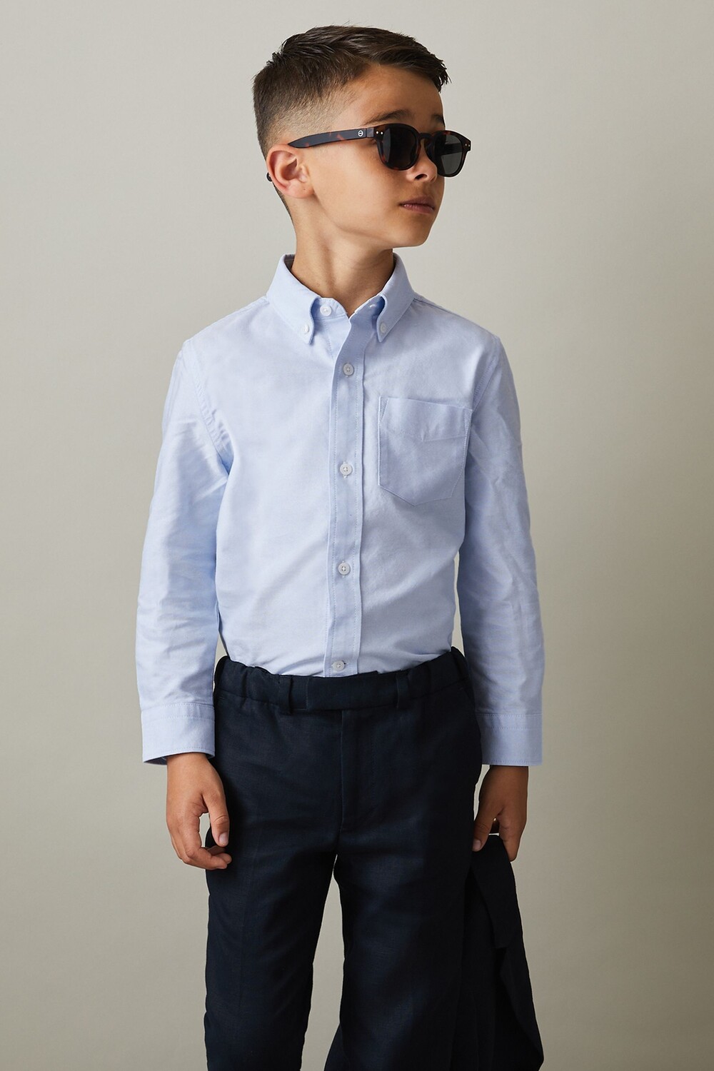 

Рубашка Greenwich из 100% хлопка Оксфорд Reiss, голубой