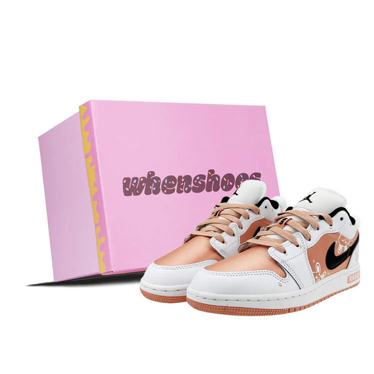 

Кроссовки Air JORDAN 1 Vintage Basketball Shoes Women's Low-Top Pink White/Black