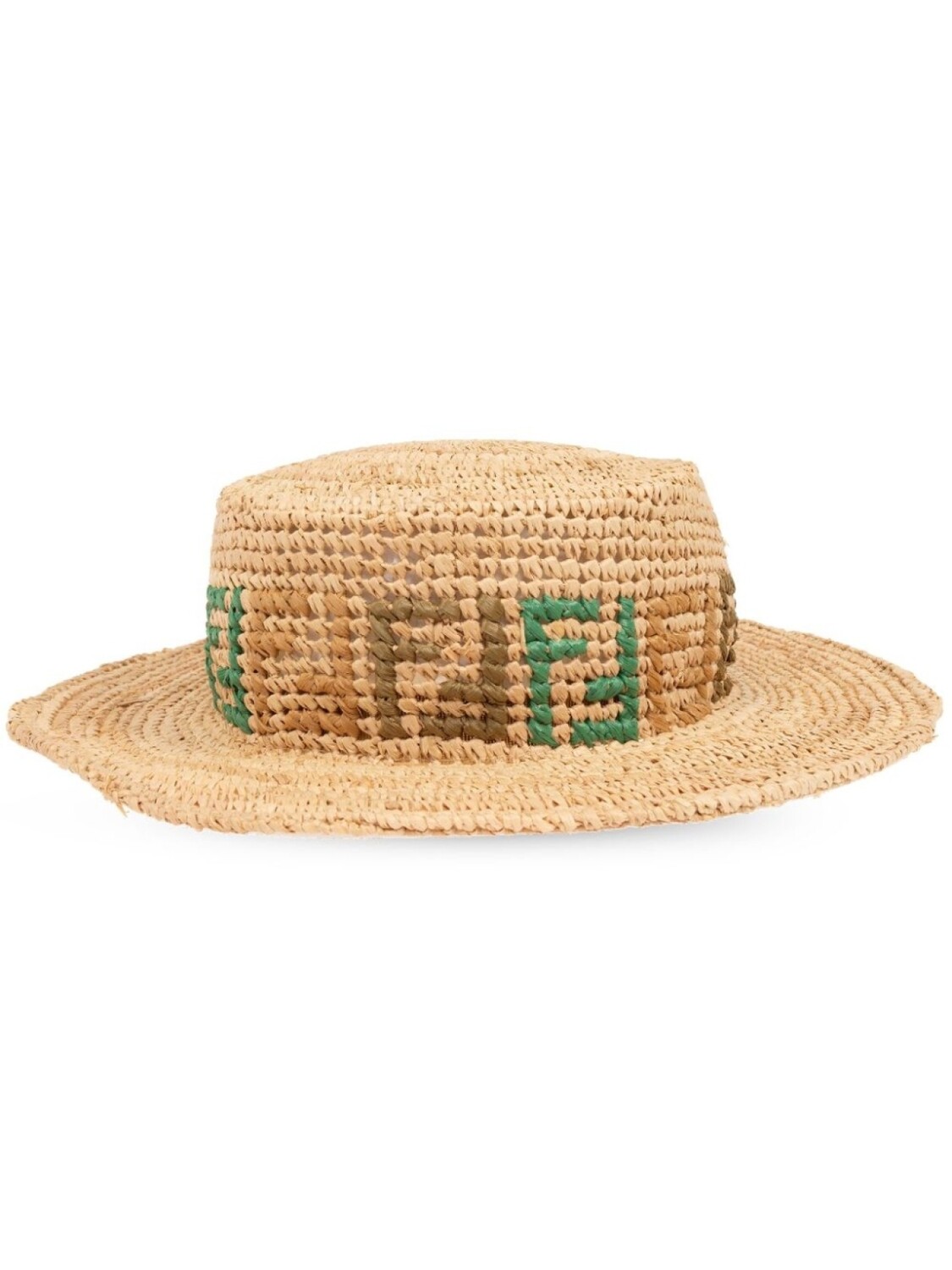 

Шляпа из рафии с монограммой FENDI, нейтральный цвет