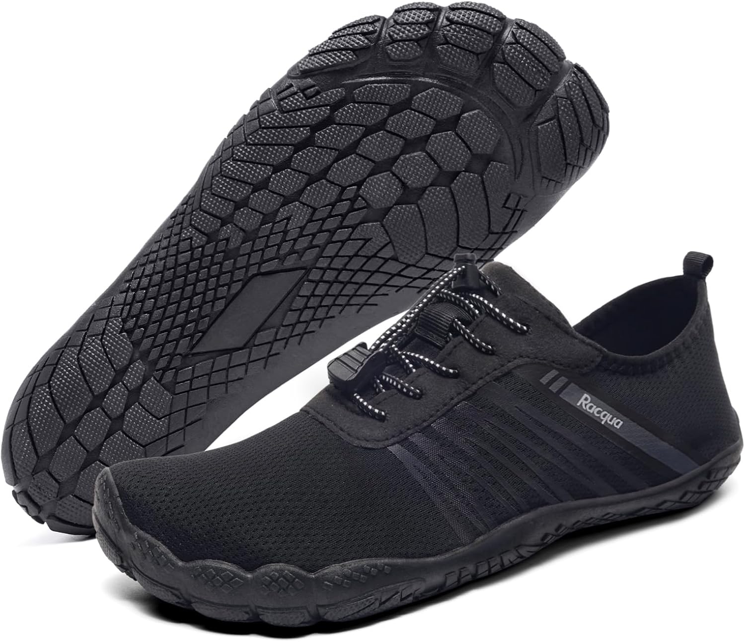 

Кроссовки Racqua для мужчин и женщин, для пляжа, плавания в бассейне, спорта, быстросохнущие, для босой ноги, легкие, черный/серый