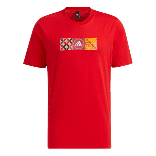 

Футболка cny gfx tee limited logo printing sports round neck short sleeve red Adidas, красный