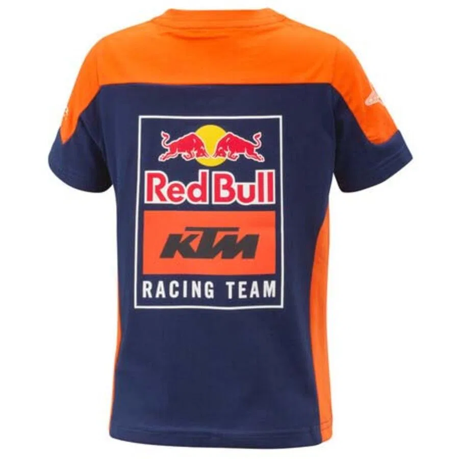 Детская футболка команды Red Bull 2025 года Ktm Powerwear, Orange/Blue — фото 2