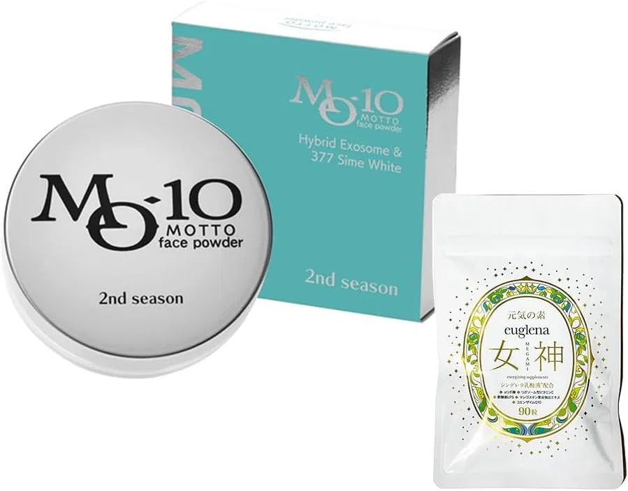 Пудра для лица Motto Face Powder 2nd Season, 4 г, набор с Euglena Goddess 90 таблеток