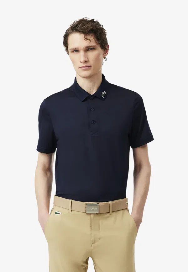 Поло Lacoste DH3186 00, однотонное, темно-синий