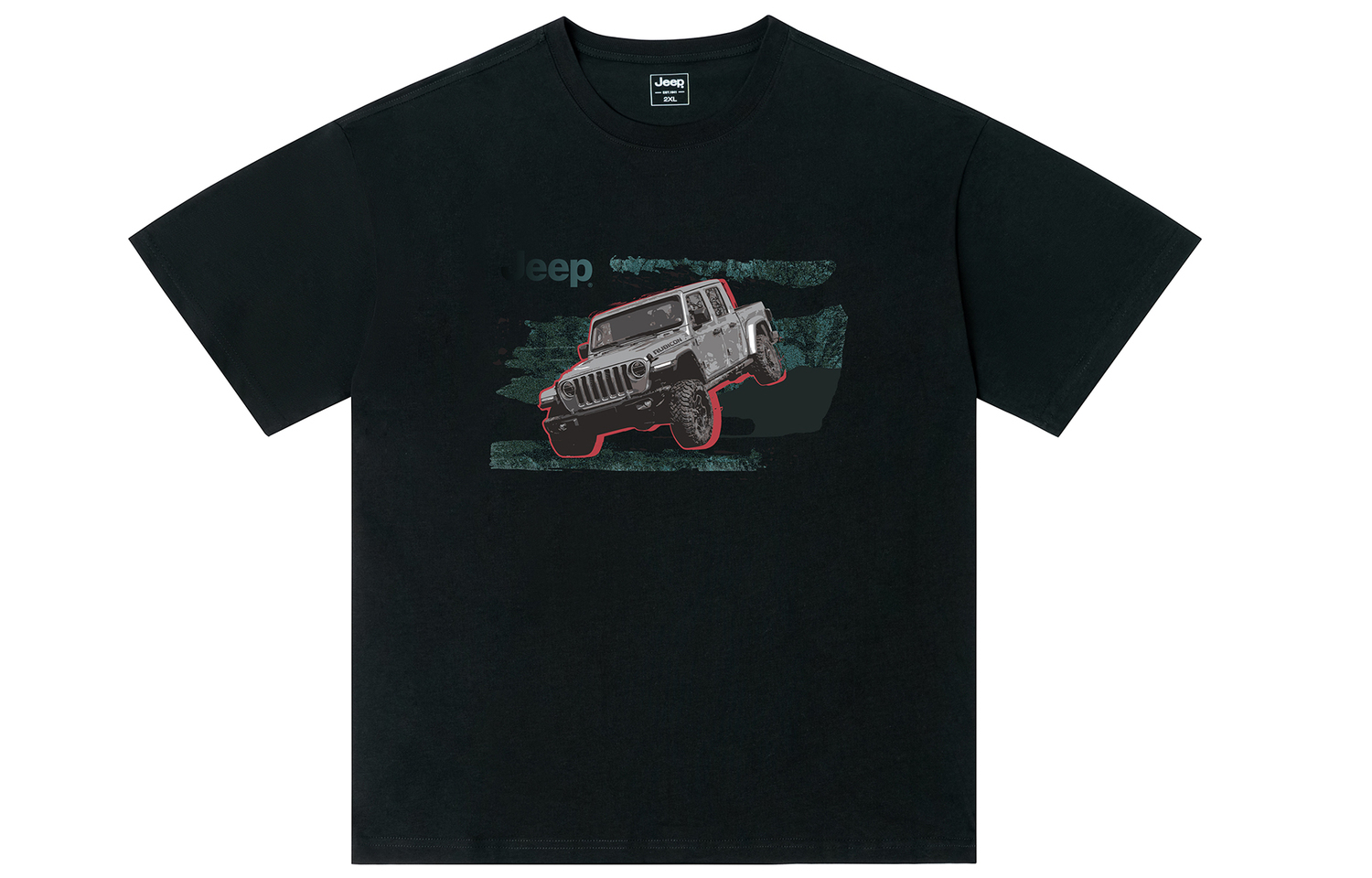 

Футболка мужская Jeep с рукавом дроп-шолдер черная