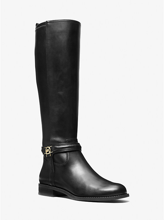 Сапоги из кожи Mindy с широким голенищем Michael Kors, черный