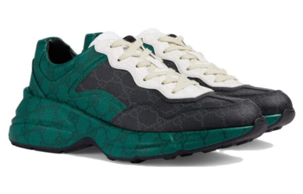 Кроссовки rhyton gg supreme sneakers 'green black white' Gucci, зеленый — фото 3