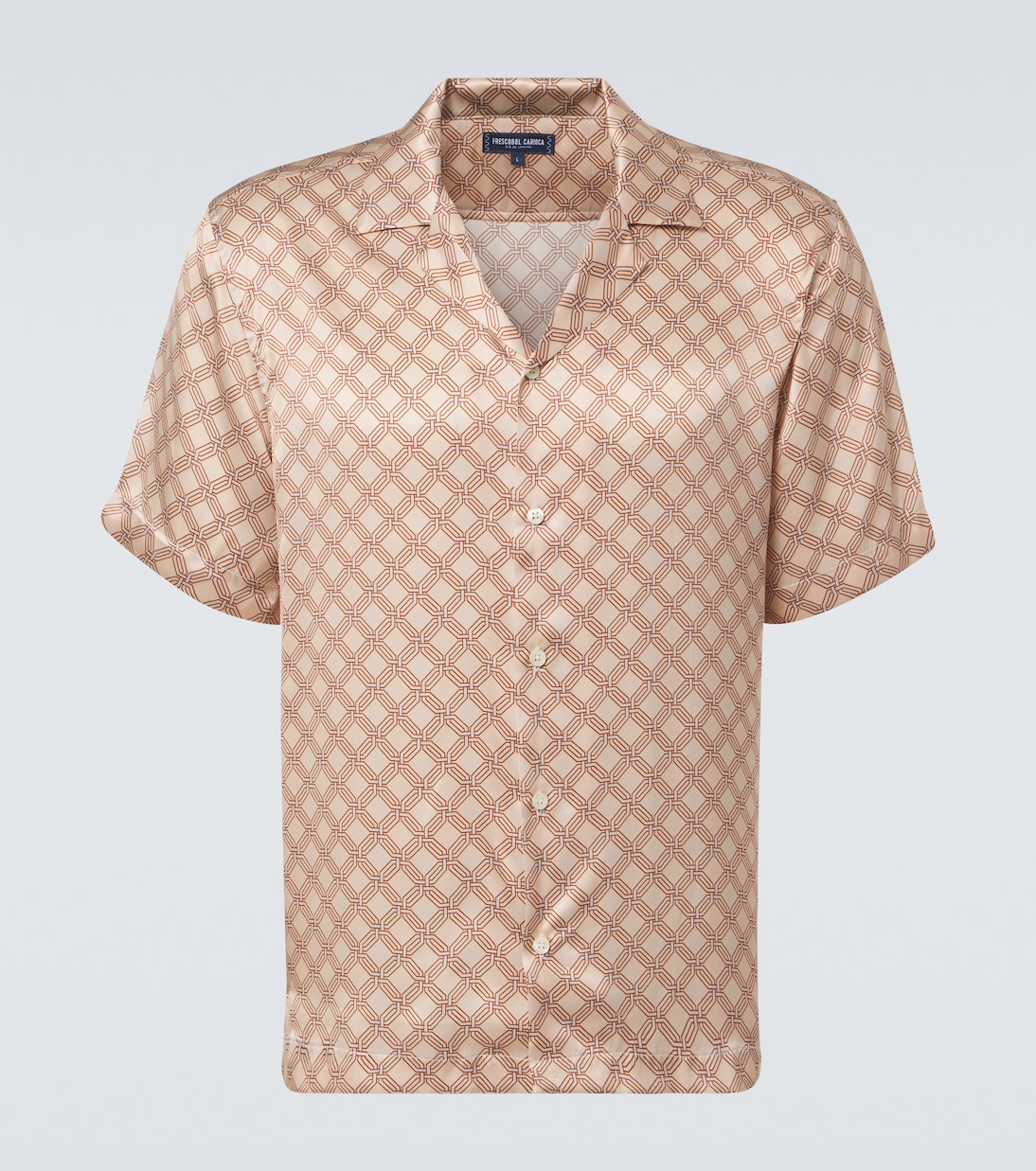 

Рубашка для боулинга Roberto из печатного шелка Frescobol Carioca, Salmon Pink