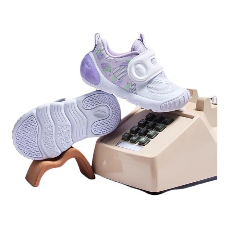 Кроссовки Anta kids Toddler Shoes Kids Low-top White/Purple, фиолетовый — фото 4