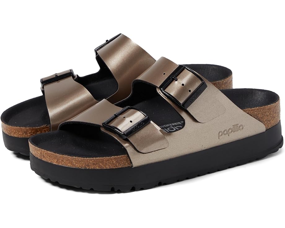 

Сандалии Birkenstock Papillio by Birkenstock Arizona Platform Sandal - Metallic, цвет Taupe Metallic