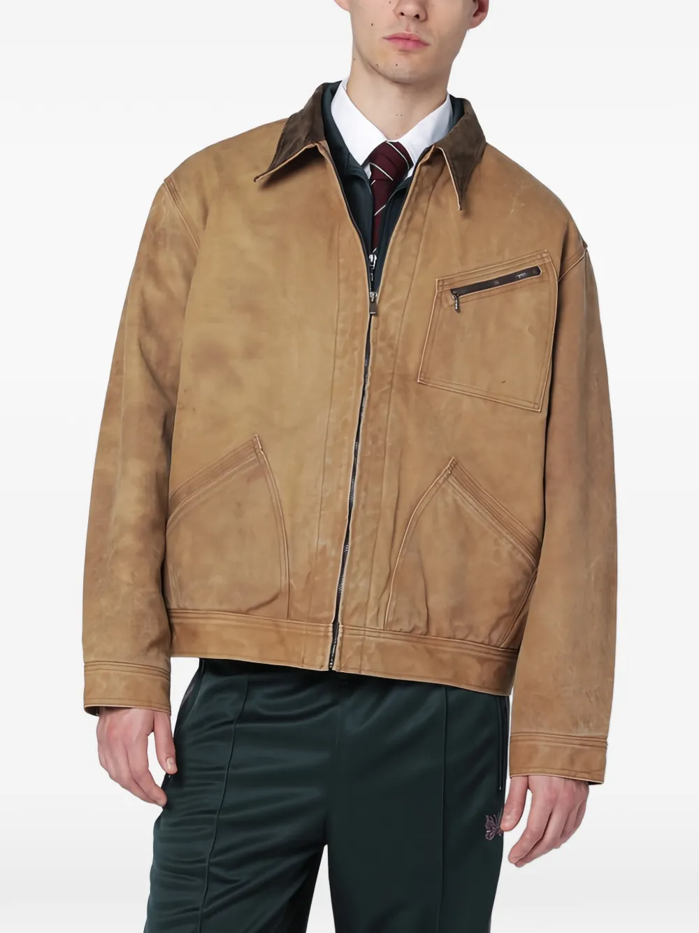 

Жакет с контрастным воротником Needles, коричневый