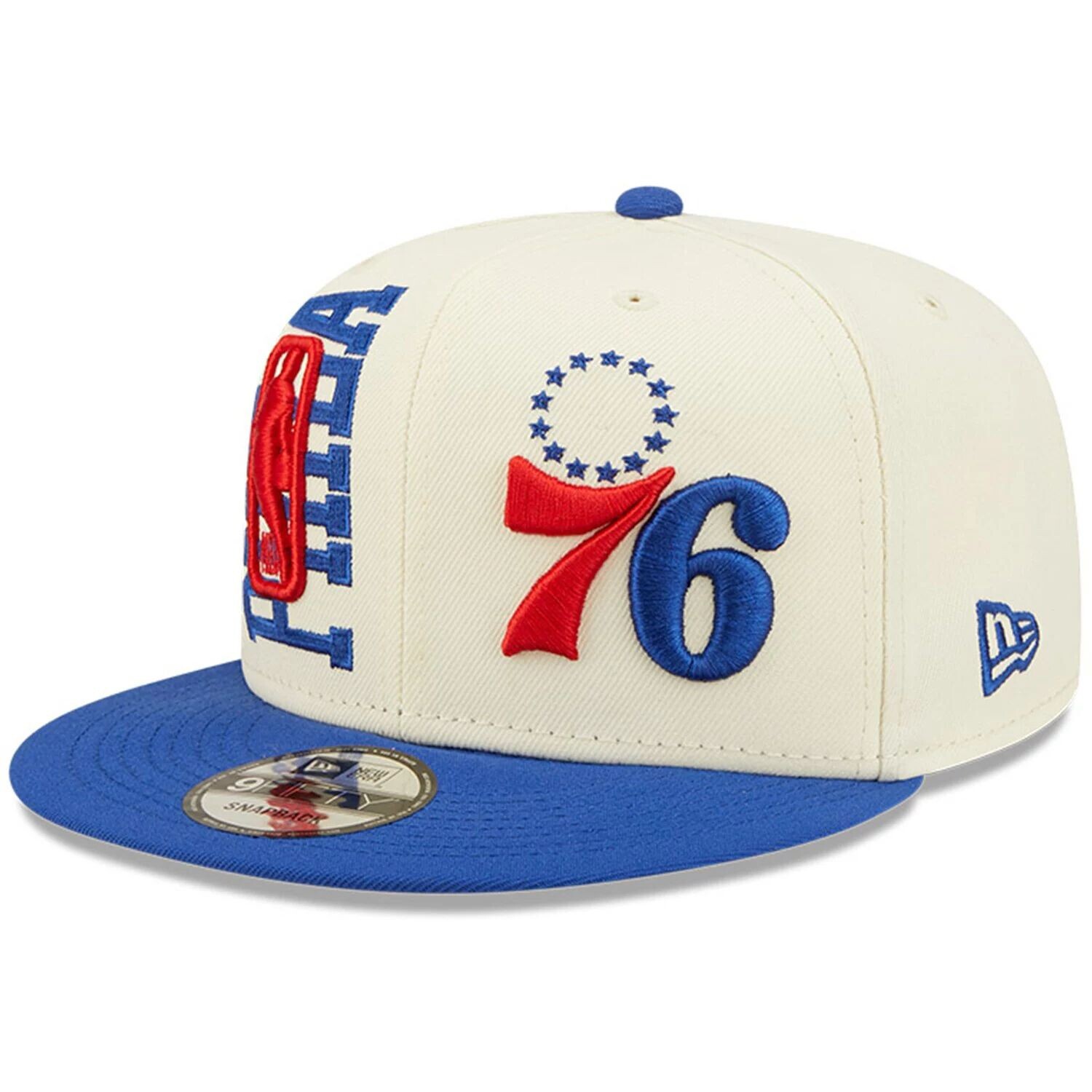 

Мужская регулируемая кепка New Era Cream/Royal Philadelphia 76ers 2022 NBA Draft 9FIFTY Snapback
