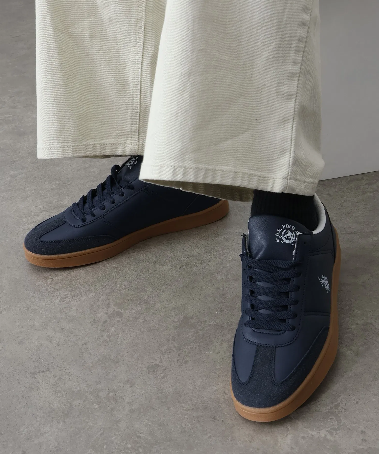 Мужские/Женские кроссовки U.S. POLO ASSN. лёгкие, с логотипом, тёмно-синие — фото 2