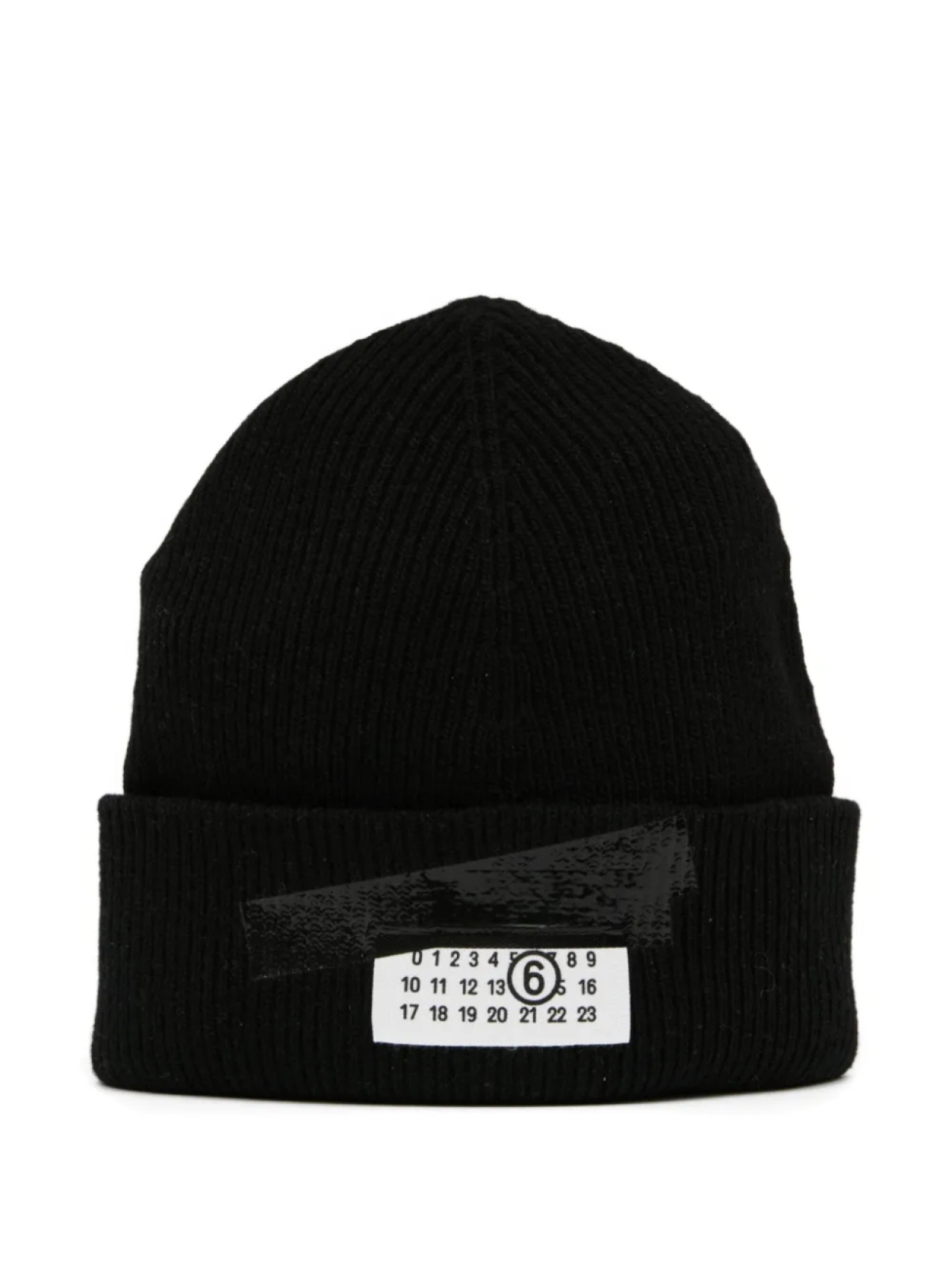 

MM6 Maison Margiela шапка бини в рубчик, черный