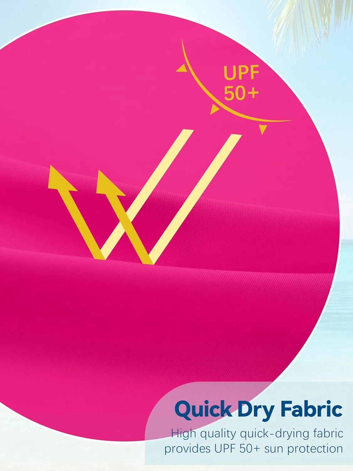 Футболка для плавания с защитой UPF 50+, бренд WVQ, цвет Neon Rose Red — фото 3