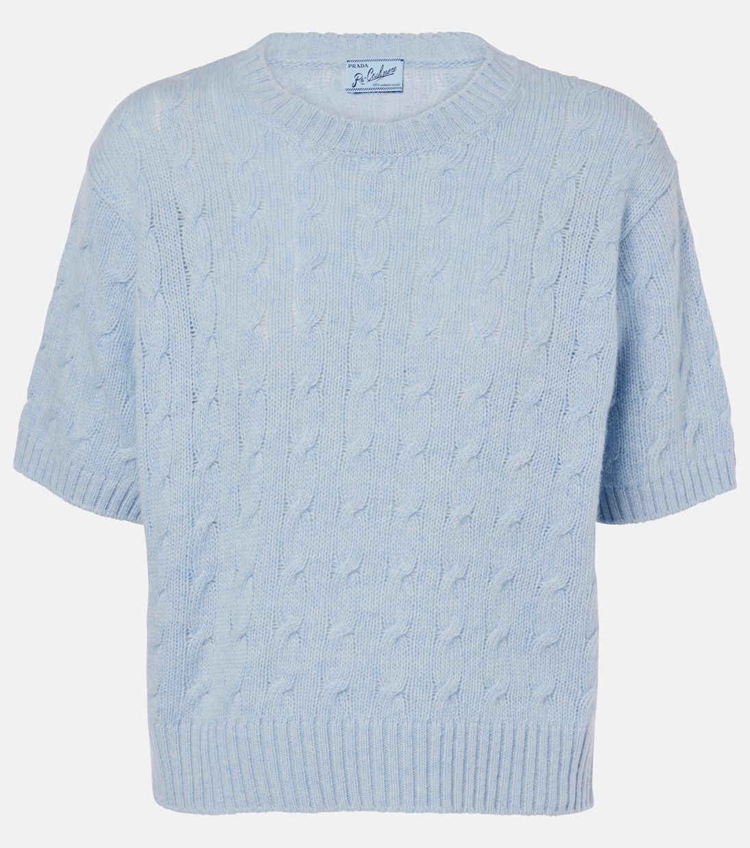 

Кашемировый свитер с косой вязкой Prada, Azzurro