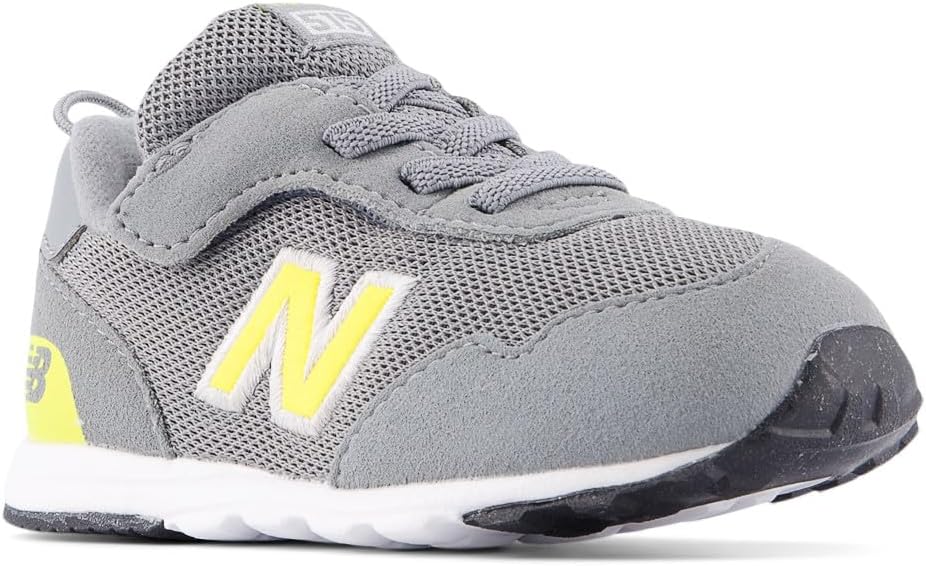 Детские кроссовки New Balance 515 V1 на шнуровке, желтый/серый/ярко-желтый — фото 3