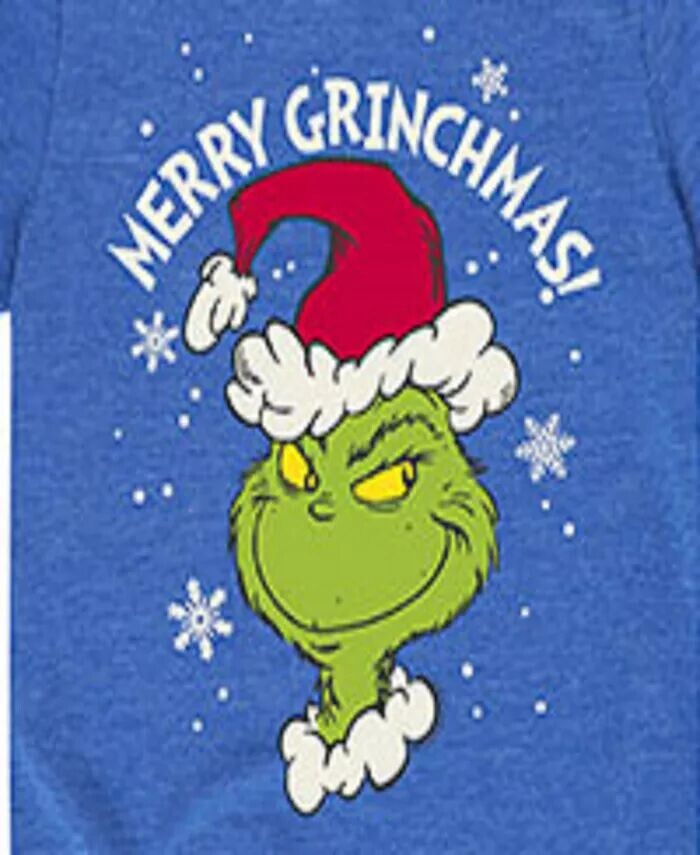 Футболка с рисунком «Grinch Merry Grinchmas» от Big Boys Hybrid, синий — фото 3