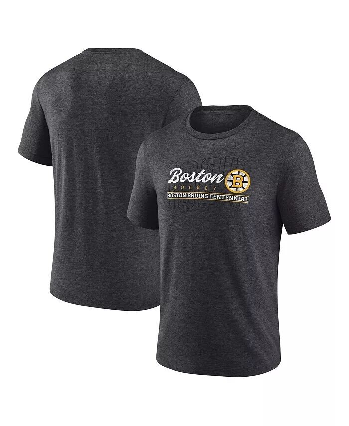 

Мужская футболка темно-серого цвета с эффектом потертости Boston Bruins Centennial Hockey Tri-Blend Fanatics, черный