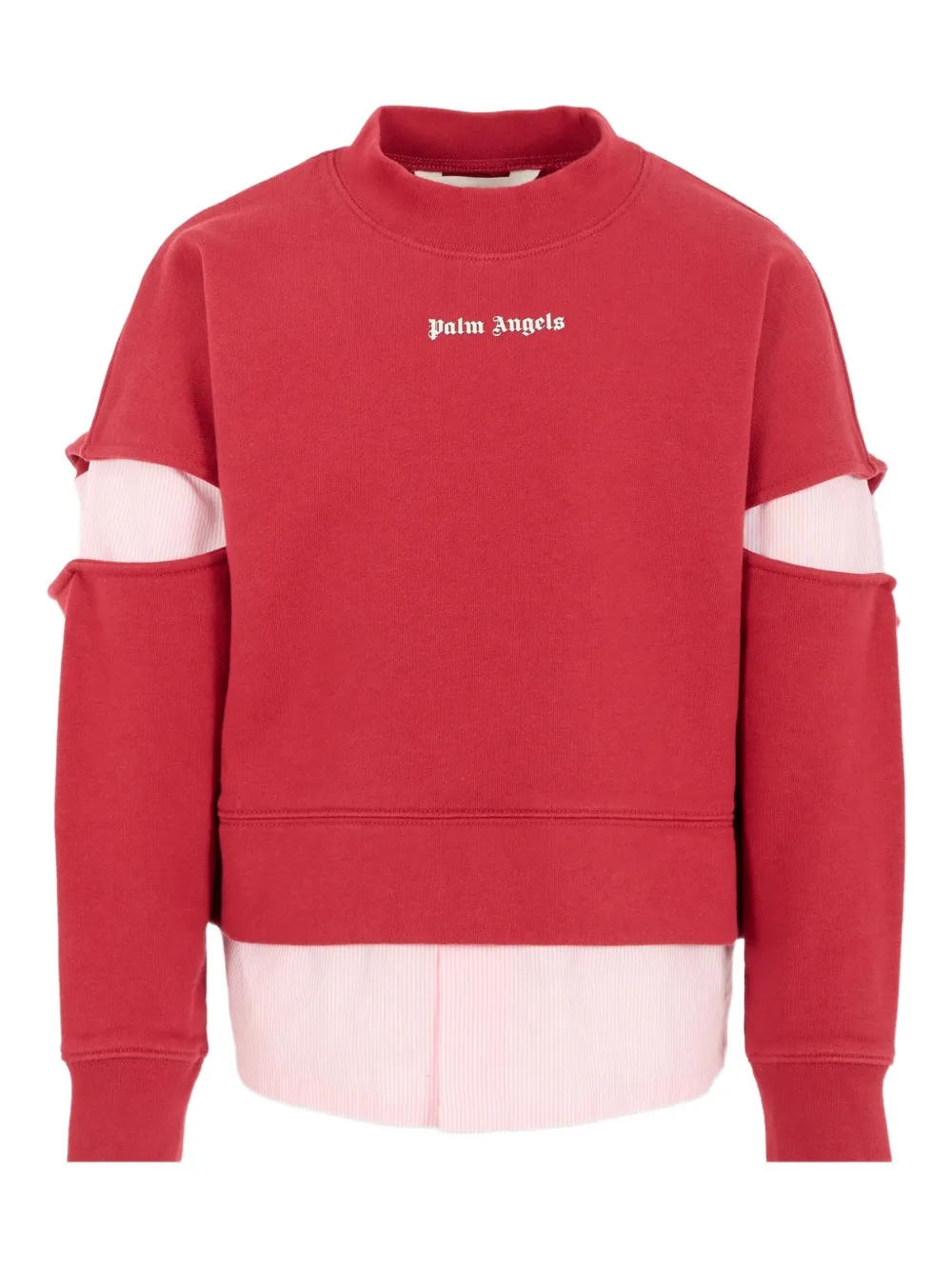 

Топ с воротником-стойкой и разрезами на рукавах Palm Angels Kids, красный