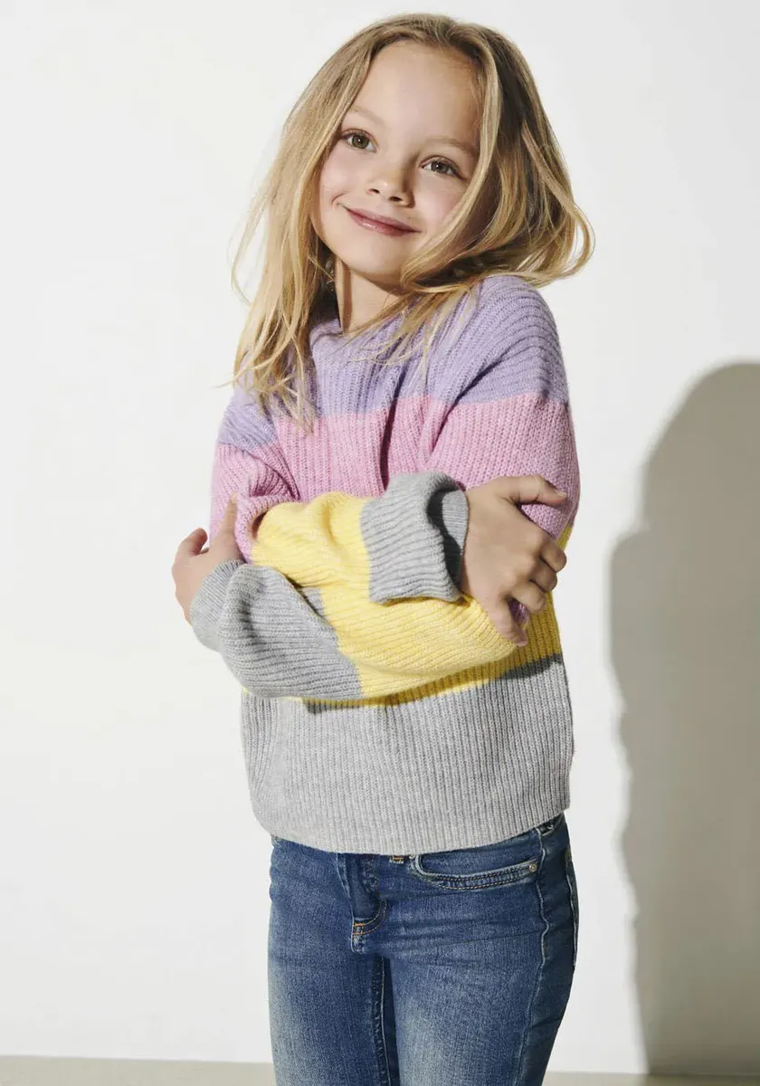 

KIDS ONLY вязаный свитер "KOGSANDY L/S STRIPE PULLOVER", цвет Viola
