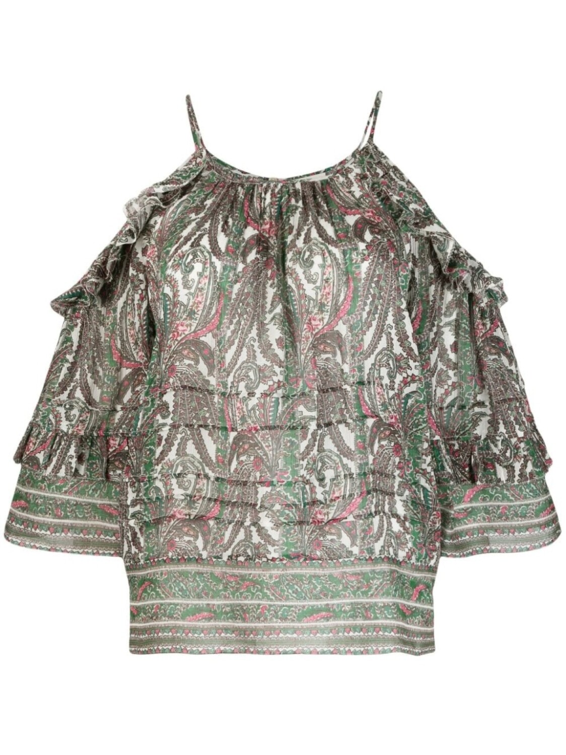 

ISABEL MARANT топ с открытыми плечами и графичным принтом, белый