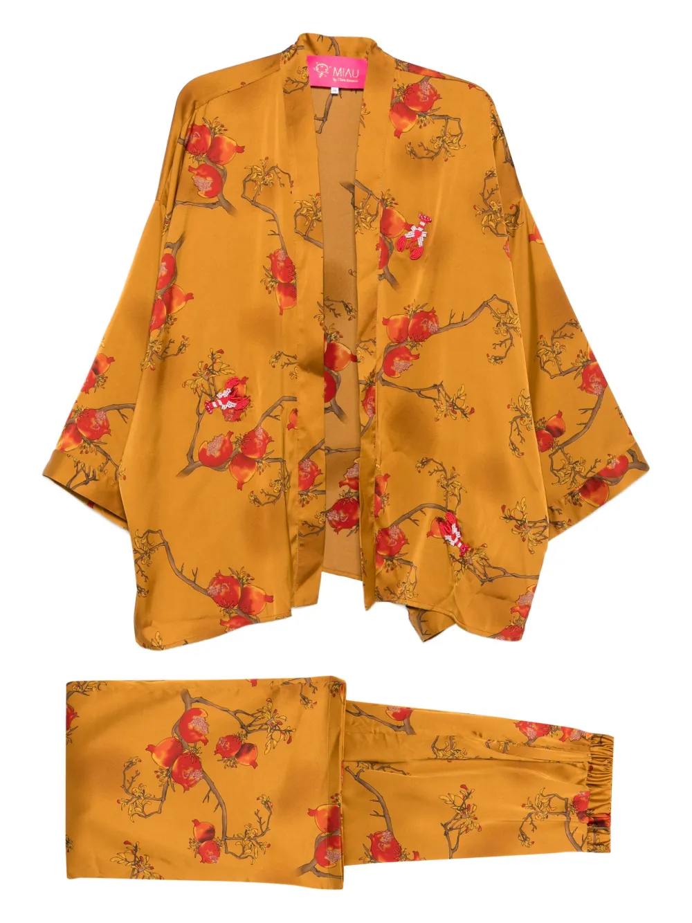 

Комплект Quintana из топа и брюк Miau By Clara Rotescu, оранжевый