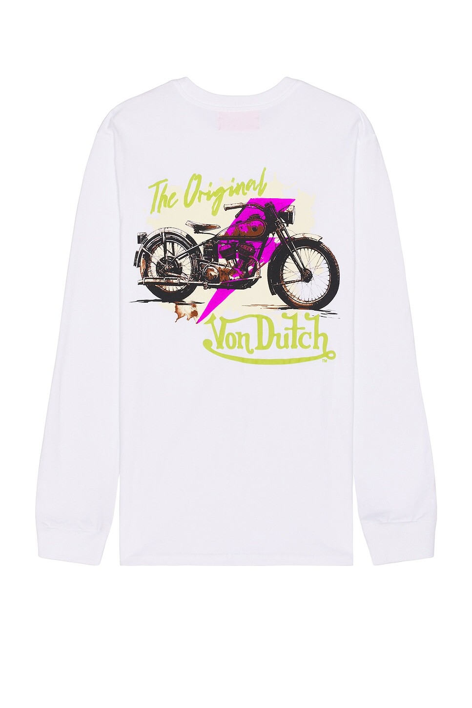 

Футболка с длинным рукавом с принтом «biker shop» Von Dutch, белый